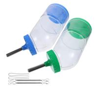 FONDOTIN Leakproof Pet Water Dispenser Bottles 2Pcs 300Ml for Guinea Pigs and Small Animals - Roll-On Fountain with No Drip Feature for Home Use Random Color