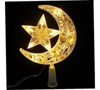 FONDOTIN Led Christmas Tree Topper Warm Light Star and Crescent Moon Xmas Tree Ornament Decoration for Holiday Celebration