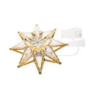 FONDOTIN LED Lighted Christmas Tree Star Topper with Warm White Glitter Large Xmas Tree Decoration for Cozy Holiday Atmosphere Easy Installation Festive Ornament for Christmas Party