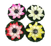 FONDOTIN Led Solar Powered Lotus Decoration Floating Lily Pad Pond Light Pool Landscape Decorative