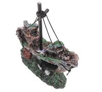 FONDOTIN Lifelike Aquarium Shipwreck Decoration Realistic Resin Ornament for Fish Tank Landscaping Hiding Place for Minnows Unique Aquatic Adornment for Aquariums and Ponds