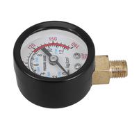 FONDOTIN Liquid Filled Air Pressure Gauge Vertical Radial with Case Back Mount for Industrial Air Compressors and Pneumatic Tools Quick Installation Hydraulic Systems