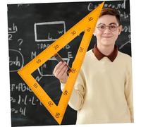 FONDOTIN Magnetic Teaching Triangle Ruler Yellow High-strength Plastic Square Blackboard Drawing Tool with Handle for Classroom Geometry Demonstrations and Educational Use
