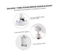 FONDOTIN Magnifying LED Makeup Mirror with Suction Cup Cosmetic Mirror for Bathroom with Bright Lighting Suitable for Men and Women