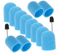 FONDOTIN Manicure Polishing Caps 10 Pieces Blue 120 Grit Nail Sanding Bands for Electric Nail Drill Removal of Dead Skin and Cuticles for Salon and Home Use