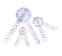 FONDOTIN Medical Goniometer Protractor Set 3 Pcs 360° Plastic Rulers for Ulna and Finger Measurement, Joint Angle Measuring Tools for Physiotherapy and Medical Use Random Color
