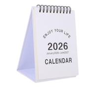 FONDOTIN Mini Desk Calendar with Zodiac Horse Theme Compact Standing Planner with Memo Space Stylish White Tabletop Organizer for Office School and Personal Use