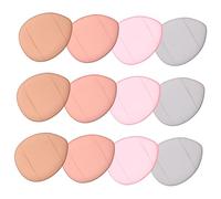 FONDOTIN Mini Facial Foundation Applicators 12pcs Mixed Colors Small Finger Makeup Sponges Cosmetic Powder Applicators for Women and Girls Portable Beauty Tools for Face Makeup Application