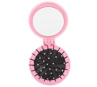 FONDOTIN Mini Travel Size Airbag Hair Comb with Massage Function, Compact Portable Hair Brush for Women, Small Purse Detangling Comb in Cheese Pink