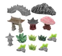 FONDOTIN Mini Zen Garden Accessories with Stone Pagoda and Chinese Bridge Detailed Miniature Rockery Ornament for Fairy Gardens Terrariums and DIY Dollhouse Craft Fade Resistant Cultural