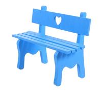 FONDOTIN Miniature Park Bench Model with Seat and Arms High Simulation Mini House Furniture for Dollhouse Garden Patio and Village Landscape Decor Blue Scale Bench for Play and Display