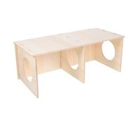 FONDOTIN Multi Chamber Wooden Hamster House DIY Assembly Durable Solid Wood Maze Hideout for Small Animals Indoor Play Shelter with Private Rooms for Hamsters Mice Rats
