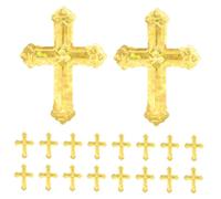FONDOTIN Multi-color Foil Cross Confetti for Religious Gatherings Christening Table Sprinkles with Glitter Elegant Wedding and Baptism Party Decorations