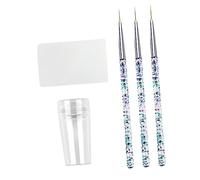 FONDOTIN Nail Art Brush Nail Art Stamp Set 5pcs 2.8cm Covered Stamps 3 Pull Line Painting Pens Diy Manicure Salon Use