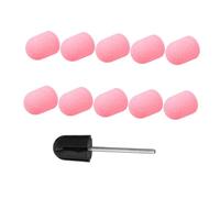 FONDOTIN Nail Drill Bit Sanding Caps 10pcs 80# Pink Manicure Sand Caps Grinding Head for Nail Art and Dead Skin Removal