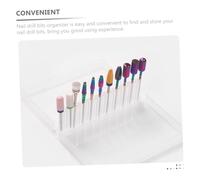 FONDOTIN Nail Drill Bit Storage Box 20-hole Portable Dustproof Lid Nail Drill Bit Stand Organizer Case for Manicure Salon Tool Storage
