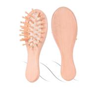FONDOTIN Natural Beech Wooden Cushion Hair Brush Ergonomic Paddle Comb with Soft Scalp Massager for Home and Hotel Use Detangles and Relieves Fatigue