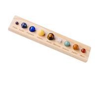 FONDOTIN Natural Crystal Planet Marble Decorative Stone Ornaments for Desktop Decor Educational Solar System Model with Bright Colors for Home Office