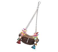 FONDOTIN Natural Parakeet Nests Bird Parakeets Birds Nest Decor Cage Parrot Nesting Habitat Small Perch Parrot Cockatiel Metal