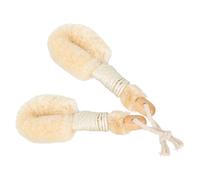 FONDOTIN Natural Sisal Fiber Body Scrubbers 2Pcs Large Exfoliating Bath Brushes Long Handles for Dry Skin Women Shower and Bath