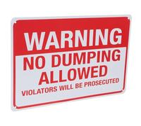 FONDOTIN No Dumping Warning Sign with Legal Notice Violators Will Be Prosecuted Bright Visible Safety Label for Private Property and Public Areas Iron Security Caution Sign for Doors and