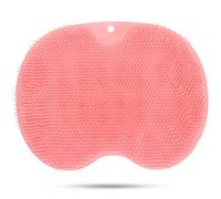 FONDOTIN Non-Slip Shower Foot Scrubber Mat with Suction Cups for Exfoliation and Massage Pink TPE Foot Cleaner Pad for Home Bath Use Convenient Hanging Design for Easy Storage and Skin Care