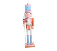 FONDOTIN Nutcracker Ornament Party Soldier Nutcracker Christmas Window Decorations Decoration Mini Nuts Wood Orange