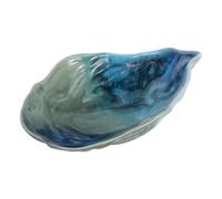 FONDOTIN Oyster Shell Shaped Ceramic Plate Porcelain Fruit Salad Dish Multipurpose Dipping Sauce Tray Safe Smooth Surface Easy to Clean for Western Dining and Jewelry Display