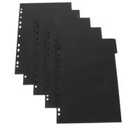 FONDOTIN Page Dividers for Binders A4 5 Detachable Black Card Sheets with Category Tabs for Project Notebooks and Filing