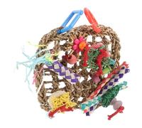 FONDOTIN Parakeet Toys for Cage Seagrass Hanging Mat Bird Chew Toy for Parrots Decorative