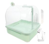 FONDOTIN Parrot Bath Tub with Rotating Faucet Automatic Shower for Easy Indoor Bird Bathing Suitable for All of Birds Including Parakeets and Cockatiels