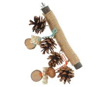 FONDOTIN Parrot Chewing Toy Bird Perch Stand 20cm Natural Cotton Rope Chewable Cage Toy for Parakeet Exercise and Beak Grinding