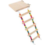FONDOTIN Parrot Climbing Ladder with Wooden Platform and Five-step Cloud Ladder for Bird Training and Cage Exercise