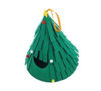 FONDOTIN Parrot Warm Shelter Nest House Soft Warm Bed for Hamsters Comfortable Felt Pet Hut Christmas Tree Shaped