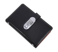 FONDOTIN Password Lock Money Book with 50 Double-Sided Pages, Obsidian Black Secure Cash Savings Notebook for Budgeting and Cash Management, Lockable Password Keeper Suitable for Personal