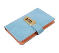 FONDOTIN Password Lock Money Book with Combination Lock, Lake Blue Crocodile Texture Cash Organizer, Refillable Savings Notebook to £10,000 Storage, Secure Coin and Bill Keeper