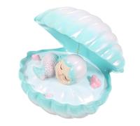 FONDOTIN Pearl Mermaid Shell LED Night Light for Bedroom Decorative Table Lamp with Warm Eye-Friendly Glow Resin Craft Bedside Atmosphere Lighting for Living and Office