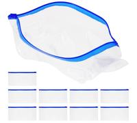 FONDOTIN Pencil Pouch and Zipper Pen Case Set for Students - Small A6 White Thickened Plastic, 10pcs Stationery Organizer Bags for School and Office Use