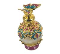 FONDOTIN Perfume Bottle Empty Glassy Perfume Container Butterfly Alloy Cap for Essential Oil Aromatherapy and Subpackaging