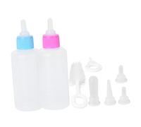 FONDOTIN Pet Feeding Bottle Set 7pcs 60ml Nursing Bottles for Puppies and Kittens Includes 2 Pink and Blue for Newborn Pet Feeding