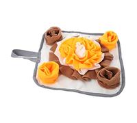 FONDOTIN Pet Sniffing Pad White Orange Little Pet Bunny Foraging Mat Polar Fleece Feeding Mat for Indoor