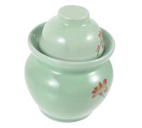 FONDOTIN Pickle Jar Ceramics Kimchi Small Pickle Container Pickling Jars Clay Large Fermenting Lid Fermenting Storage Holder with Strainer Containers Ceramic Pickling