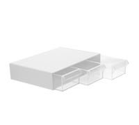 FONDOTIN Plastic Desk Organizer with Compartments Stackable Storage Drawers for Office and Home Dust-resistant Organizer Box for Stationery Makeup and Skincare Supplies