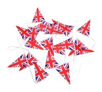 FONDOTIN Polyester Union Jack Triangle Flag Bunting String Banner for Outdoor Sports Parties and Celebrations Lightweight Decorative Hanging Garland for Festive Events
