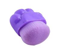 FONDOTIN Portable Cat Claw Powder Brush for Loose Powder and Concealer Soft Bristles for Smooth Foundation Blending Travel-friendly Cosmetics Applicator with Purple Handle