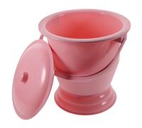 FONDOTIN Portable Chamber Pot with Cover for Elderly and Hand Carry Spittoon Compact Urine Pot with Non-Slip Base Odor-isolating Lid Lightweight and Space-Saving for Home Use