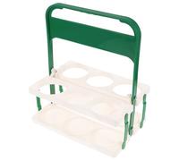 FONDOTIN Portable Drink Carrier Foldable Beer Bottle Basket with Handle Sleek White Plastic Bottle Shelf for Backyard and Pubs 26X18X32Cm