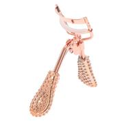 FONDOTIN Portable Eyelash Curler Handheld Curling Lash Tool with Anti-Slip Rose Gold Pineapple Handle Wide Curve Design for All Eye Shapes Lightweight Cosmetic Tool for Women Makeup