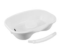 FONDOTIN Portable Hair Wash Basin with Neck Support for Elderly and Bedridden Patients Impact-Resistant Shampoo Sink with Smooth Drainage Convenient for Home and Hospital Use White