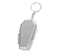 FONDOTIN Portable Metal Coffin-shaped Pocket Ashtray with Keychain Compact Outdoor Car Ashtray for Stylish Mini Keyring Accessory for Daily Use and